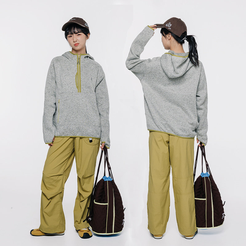 ACMEITEM爱棵米 户外亲子保暖抓绒连帽套头卫衣外套宽松上衣男女,淘宝优惠券,粉丝福利购,淘宝优惠卷