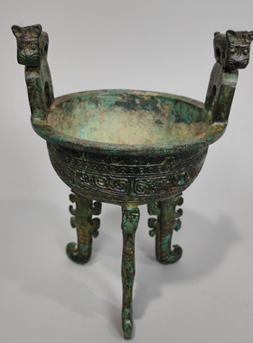 商代卧虎鼎江西博物馆藏古青铜器纯铜三足铜鼎摆件开业礼品