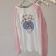 Extra large size 300 Jin Jin equals 0.5 kg Contrast color raglan long sleeve T-shirt