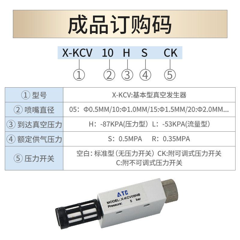 亚德客真空发生器X-KCV15HS负压发生器吸盘控制真空阀气动大吸力 - 图1