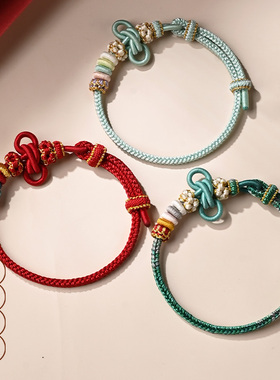 手工编织双耳结手绳女手链