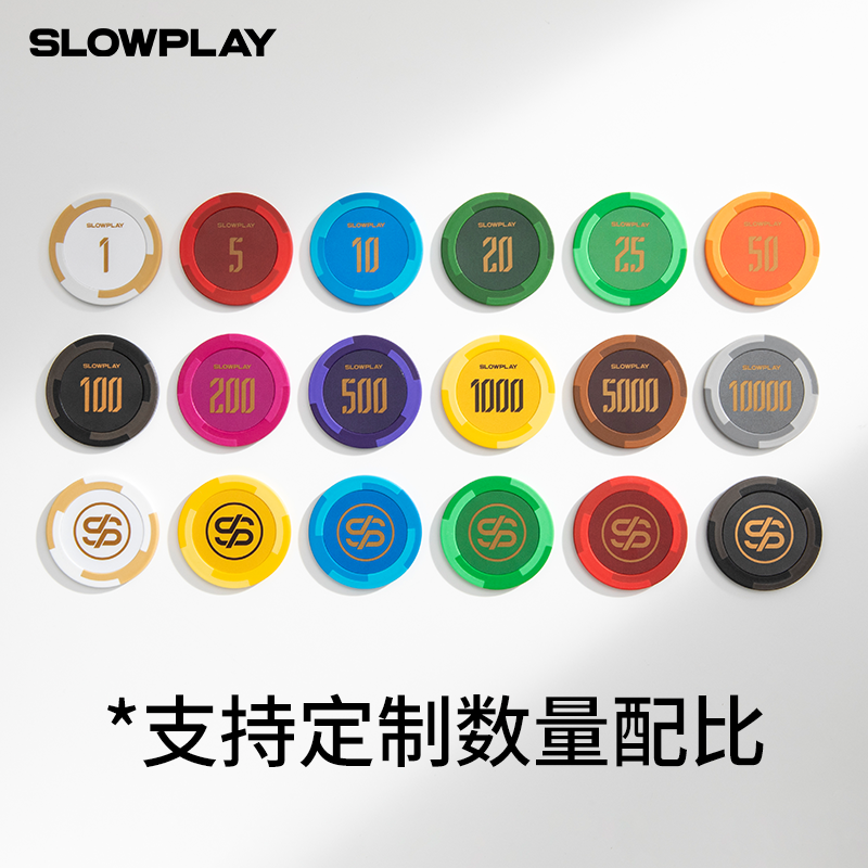 SLOWPLAY哥德尔德州扑克粘土筹码套装专业高端德扑poker牌无面额-图2