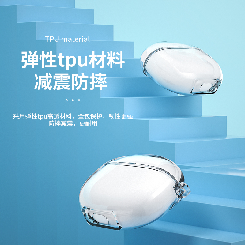 oppo enco air2蓝牙耳机套硅胶软壳oppoencoair2保护套卡通可爱oppo防摔encoair2保护壳创意air耳机盒透明二-图1