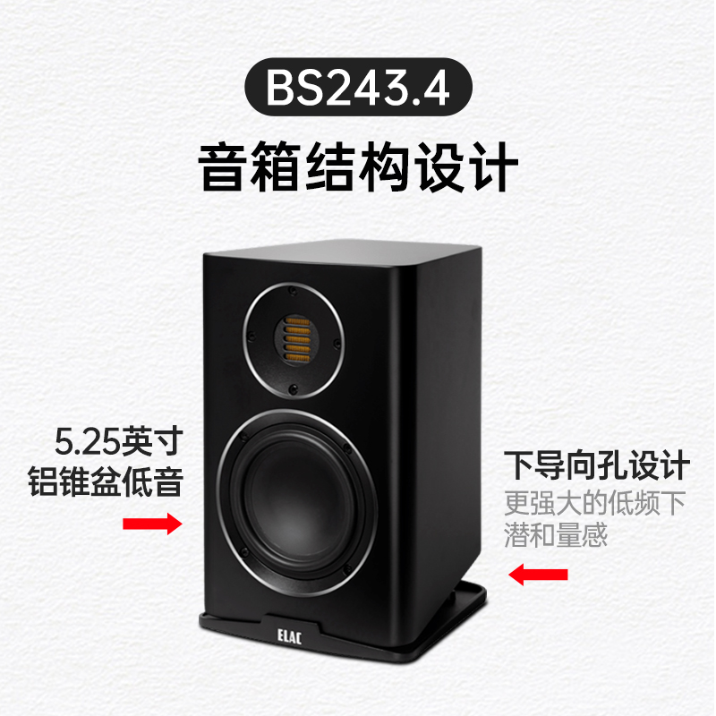 德国意力音响ELAC高保真发烧hifi音箱BS243.4气动式高音单元音箱-图2