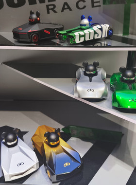 星际熊摆件盲盒车模潮玩桌面跑车