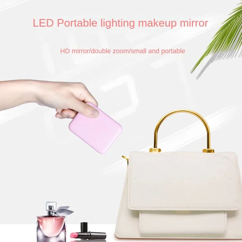 mpact Mirror with Light Purse Mirror -Sided Folding Handheld - 图0