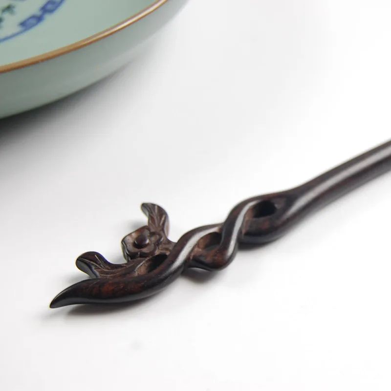 hake Vintage Hanfu Dress Wooden Hair Forks Clips Accessories - 图2