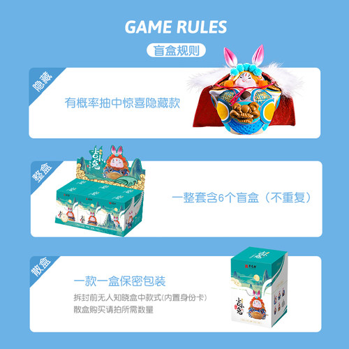 吉兔坊御驾亲征非遗盲盒泥塑摆件女生生日礼物送男友有意义的礼物 - 图0