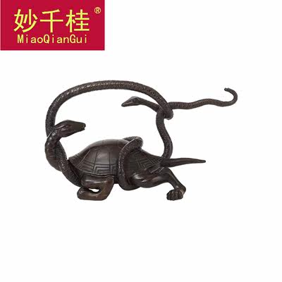 四神兽摆件纯铜龙蛇龟青龙白虎玄武客厅家居办公桌装饰礼品 虎窝淘