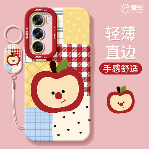 适用opporeno14手机壳女款reno12pro+保护套13全包9pro硅胶8防摔reno7se磨砂oppo软壳6/11苹果拼色10格子外壳 - 图3