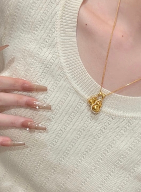 水贝金店同款金包银旋转葫芦吊坠