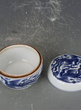 大清康熙凤纹鼓k钉罐 包老瓷器 旧货老货 古董古玩 收藏品