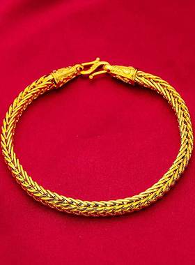 越南沙金蛇骨手链项链狐尾链镀金男士时尚霸气蛇骨链吊坠挂链配