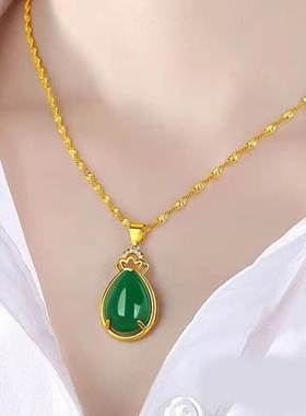 项链高级感轻奢小众女2025新款沙金凤凰形吊坠婚庆女士宝石挂坠