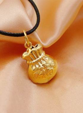 空心福字钱袋镀男女款吊坠福袋坠饰女项链民族风吉祥挂饰饰品礼物