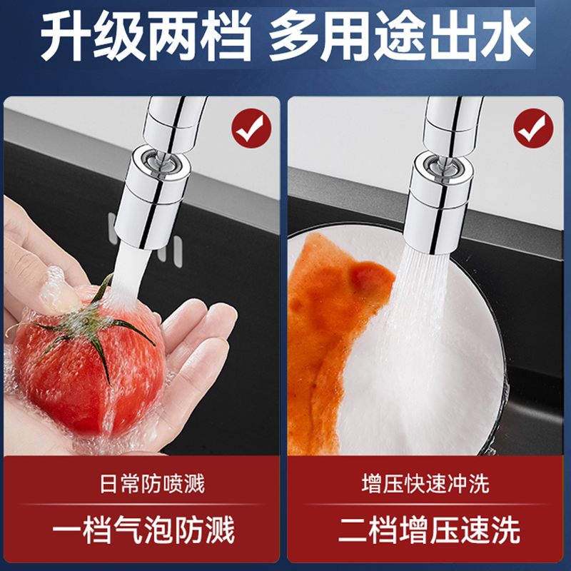 厨房水龙头防溅头神器花洒万能接头延伸器内丝外丝通用款万向接口 - 图0