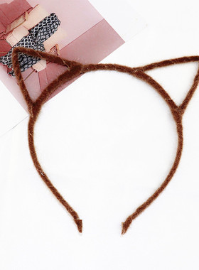韩版毛绒猫耳朵发箍原宿风细头箍小恶魔猫压发饰品发卡厂家批