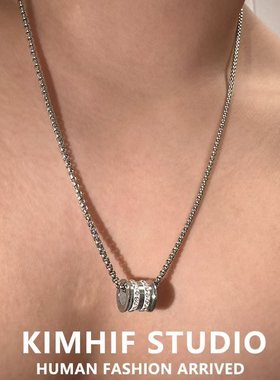 小蛮腰钛钢项链男2025新款爆款轻奢小众设计感锁骨链颈链配饰