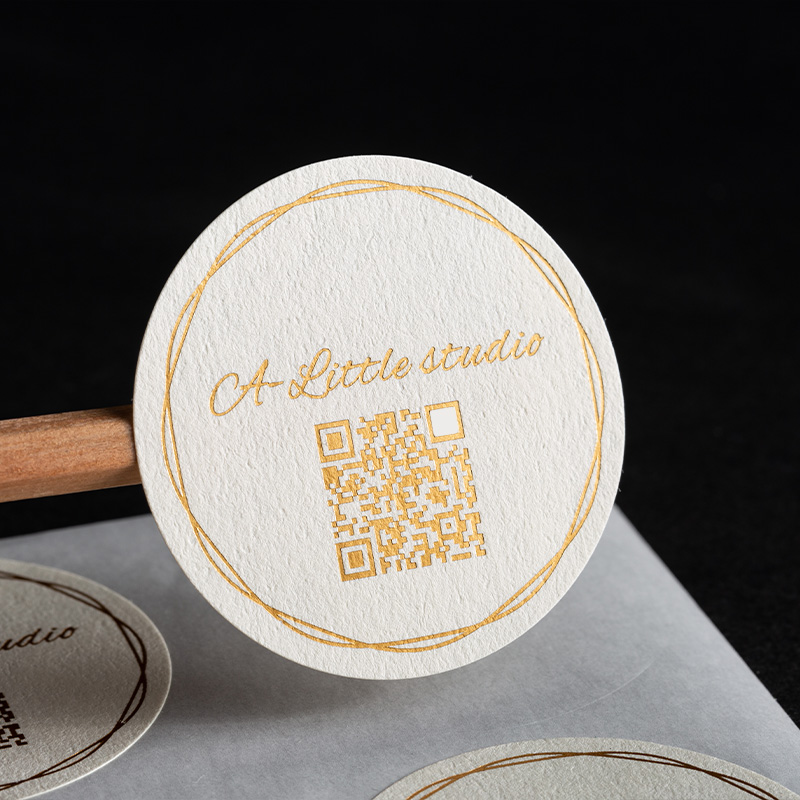 定制特种纸浮雕烫金击凸不干胶贴纸 凹凸工艺树纹纸LOGO商标定做 - 图3