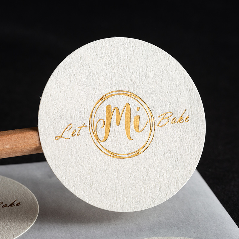 定制特种纸浮雕烫金击凸不干胶贴纸 凹凸工艺树纹纸LOGO商标定做 - 图2