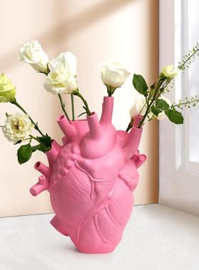 心脏花瓶摆件客厅插花电视柜酒柜飘窗装饰创意艺术控制情绪小礼物