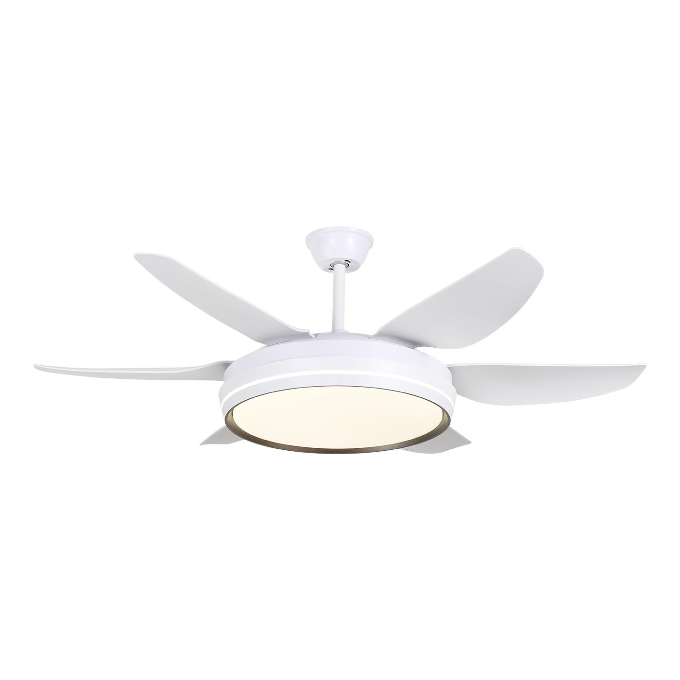 森林风52寸变频大风力吊扇灯 客厅白色风扇灯 现代简约风扇吊灯 - 图3