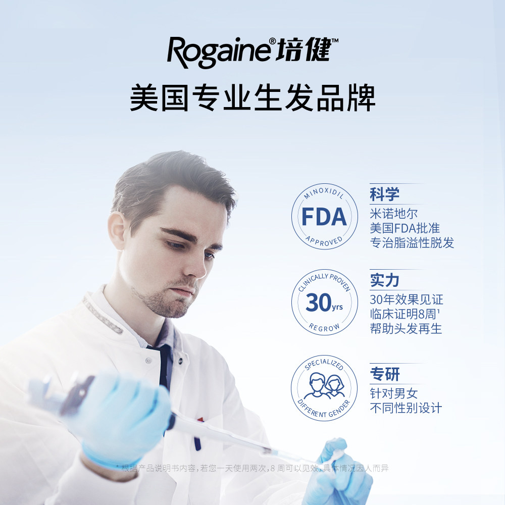 美国rogaine培健落健5%防脱发滴剂 Rogaine海外国际皮肤科药品