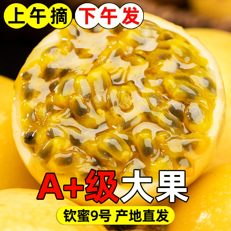 【海南头茬】钦蜜9号黄金百香果5斤包邮大果新鲜水果当季整箱原浆 - 图3