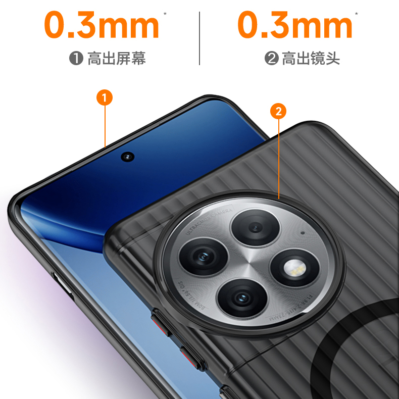 适用一加Ace2pro手机壳1+Aec2por新款oppo保护套oneplus瓦楞条纹acepro2磁吸oppoace磨砂透明1十PJA110不发黄 - 图2