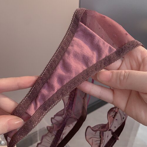 「HS」暗绮萦紫*性感勾人小心机蕾丝内裤女新款女士小心机三角裤 - 图3