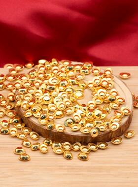 2026中式元宝沙金小元宝仿真迷你金条金属工艺品饰品配件聚宝盆装