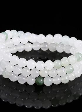 2026晶德珠宝 天然玉石圆珠多圈手链女简约金丝玉冰翠玉手串饰品