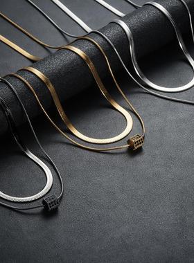 2026菱形微镶通珠项链双层叠戴高级百搭小众设计锁骨链女个性潮流