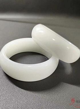 2026加宽手镯新疆和田玉羊脂白玉手镯昆仑玉镯子妈妈女友母亲生日