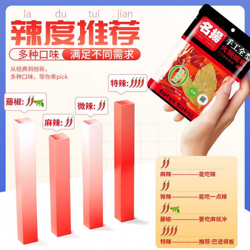 名扬火锅底料家庭装大块500g手工全型牛油火锅料特辣麻辣微辣川味 - 图3