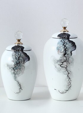 白瓷手工陶瓷罐储物罐新中式家居C摆件大号罐子玄关电视柜软装摆