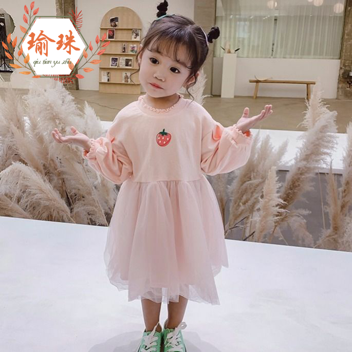 女童秋装2020新款童装儿童连衣裙 瑜珠礼服/晚装