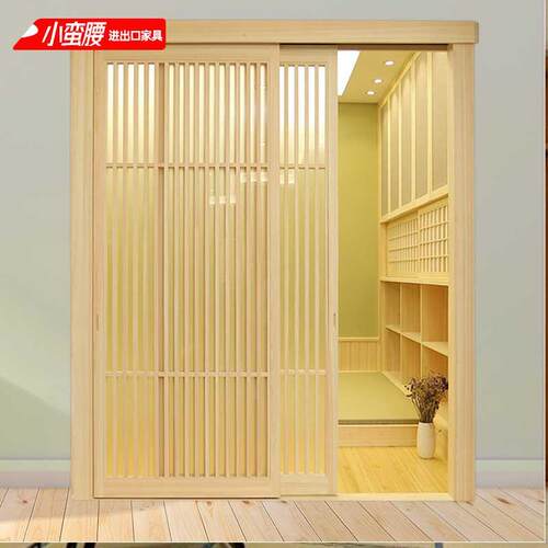 折叠门隔断门日式格子门障子门实木移门和室门木质门日式推拉门 - 图3