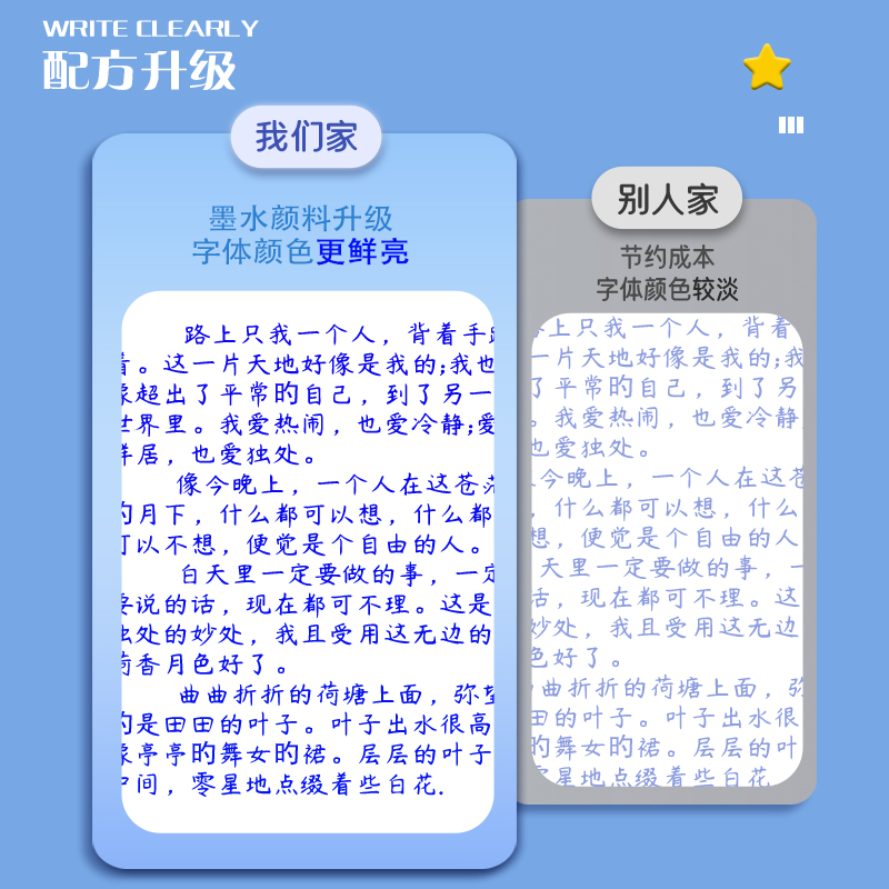 热可擦钢笔墨囊小学生专用晶蓝黑色墨蓝3.4mm口径通用可替换2.6魔力擦三四五年级练字热敏橡皮摩易擦墨水胆囊 - 图2