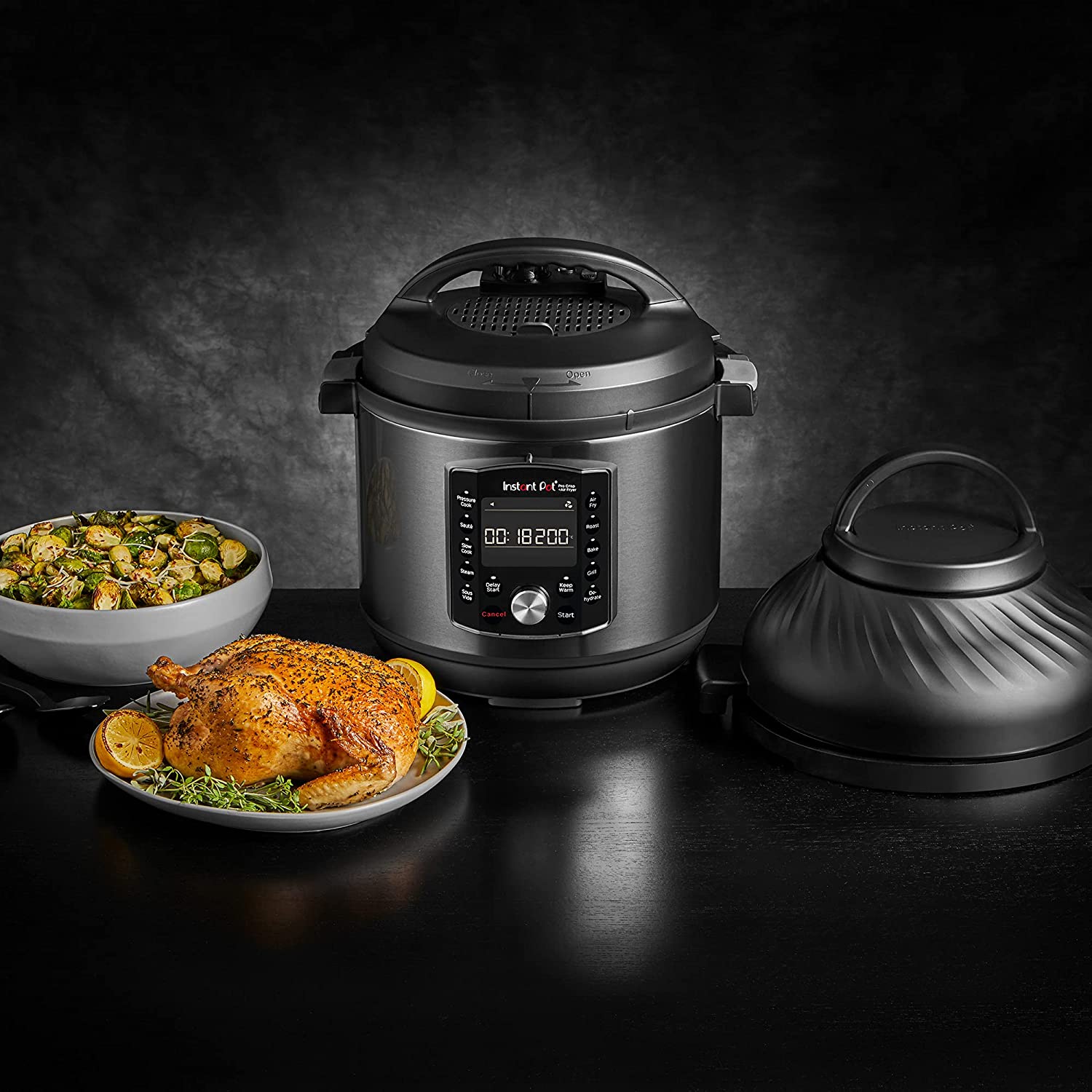 英国代购Instant Pot Pro Crisp 11合1多功能电饭煲空炸机220v-图2