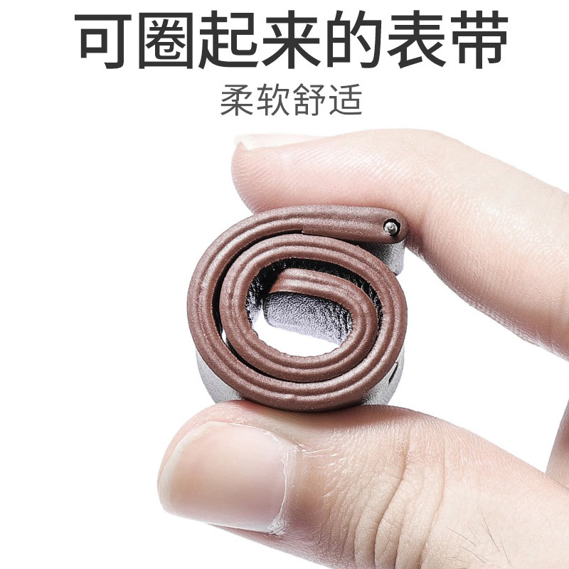 适用iwatch9表带apple watch8代7真皮手表带苹果手表男女se代6/5/4/3复古40/41/42/44/45mm平纹棕/黑色皮质潮