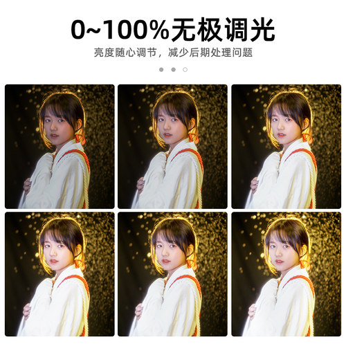 800W红头灯摄影棚补光灯室内神明少女灯拍照打光LED聚光拍摄暖光三色可调直播间布置专业专用美食发丝灯主播 - 图1