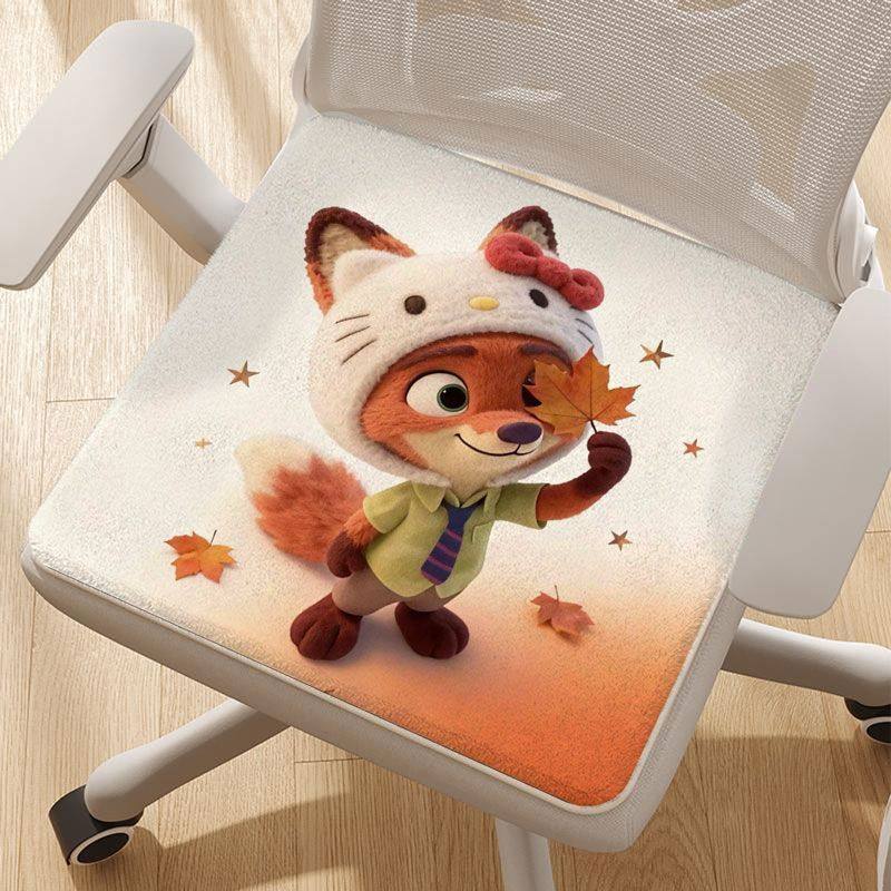 疯狂动物城尼克朱迪坐垫冬方形图案仿羊绒餐椅办公室卡通可爱毛绒,淘宝优惠券,粉丝福利购,淘宝优惠卷