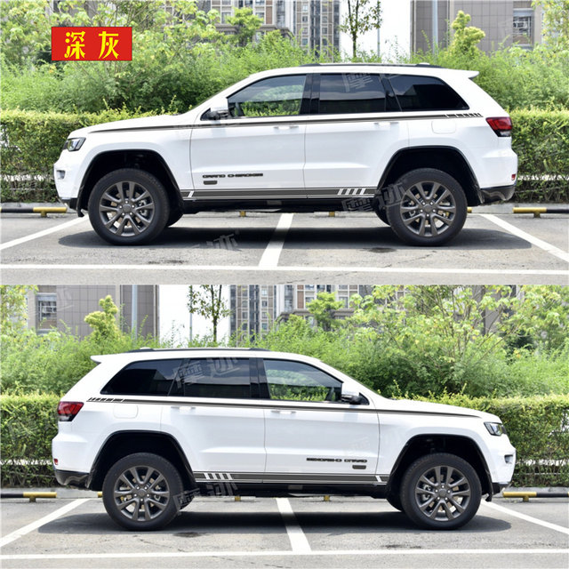 Suitable for Jeep Grand Cherokee car stickers, latte art decoration car stickers, free passenger body waistline color strips