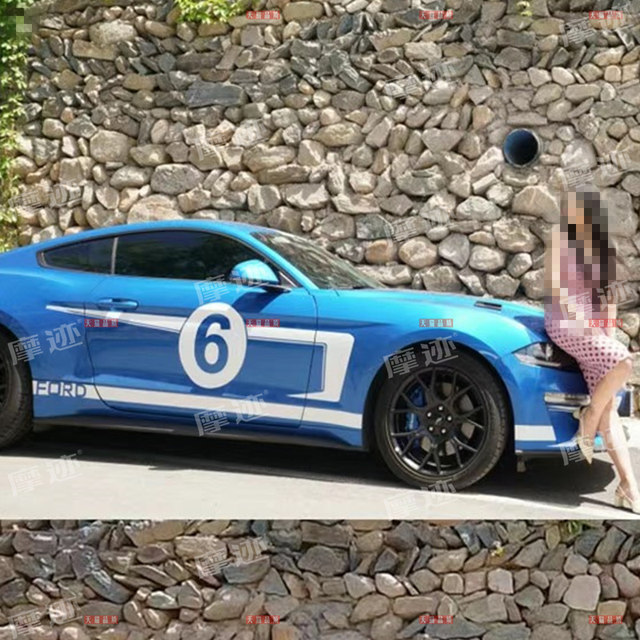 Suitable for Ford Mustang GT hood car decals, latte art modification stickers, hood decoration, personalized racing car body stickers