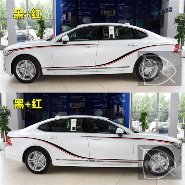 VOLVO Volvo S90L car sticker pull flower S60LV60S80S40 modified car body color strip door sticker