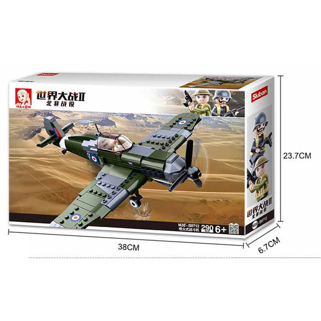 World War II North African Campaign British Spitfire fighter building block model Soviet Figure 2 bomber assembled aircraft ornaments