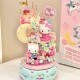 Sanrio Hello Kitty Moonlight Club Rotating Music Box Twin Stars Tsukino Ode to Spring Assembled LEGO Wooden Toys