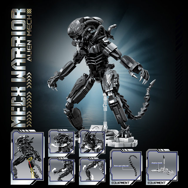 Fun high building blocks Alien Revenge Alliance Predator Killing Land Mecha Model Assembled Toy Men's Gift
