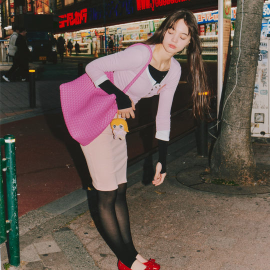 ECODAY原创设计秋冬香槟色编织托特包大容量通勤手提单肩包女时尚